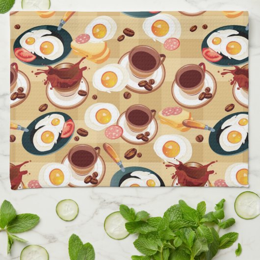 Frühstücksmuster 3 geschirrtuch (Gefaltet)