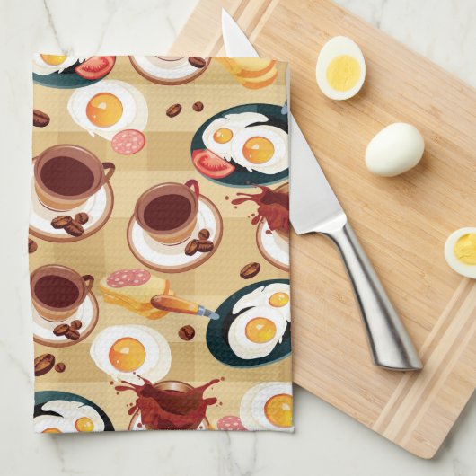 Frühstücksmuster 3 geschirrtuch (Viertel Falte)