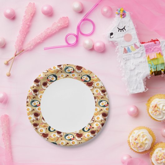 Frühstücksmuster 3 pappteller (Party)