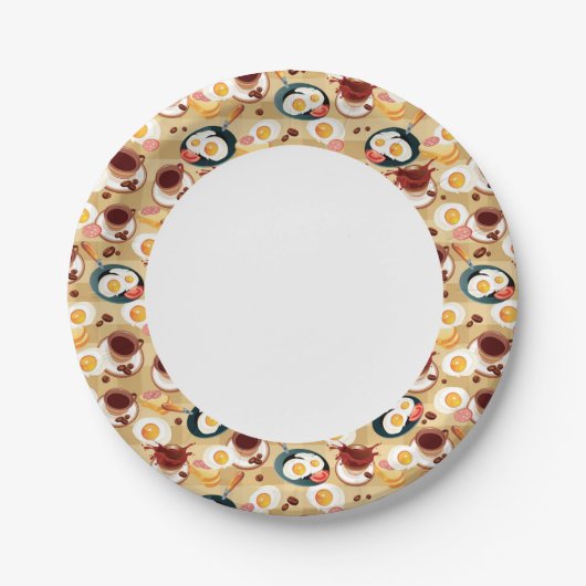 Frühstücksmuster 3 pappteller (Vorderseite)