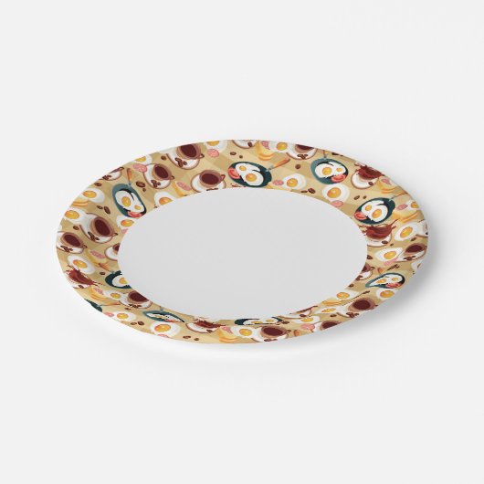 Frühstücksmuster 3 pappteller (Schrägansicht)