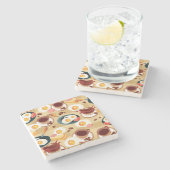 Frühstücksmuster 3 steinuntersetzer (Seitenansicht)