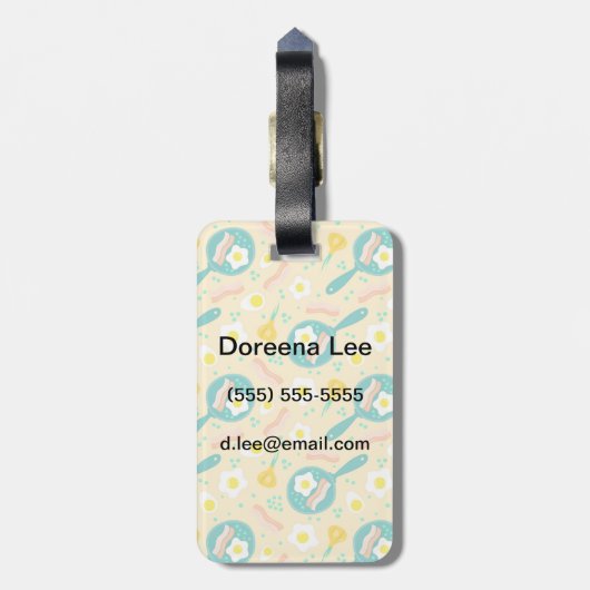 Frühstücksmuster Gepäckanhänger (Rückseite vertikal)