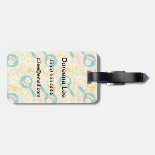 Frühstücksmuster Gepäckanhänger (Rückseite horizontal)