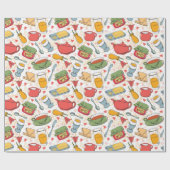 Frühstücksmuster Geschenkpapier (Flach)