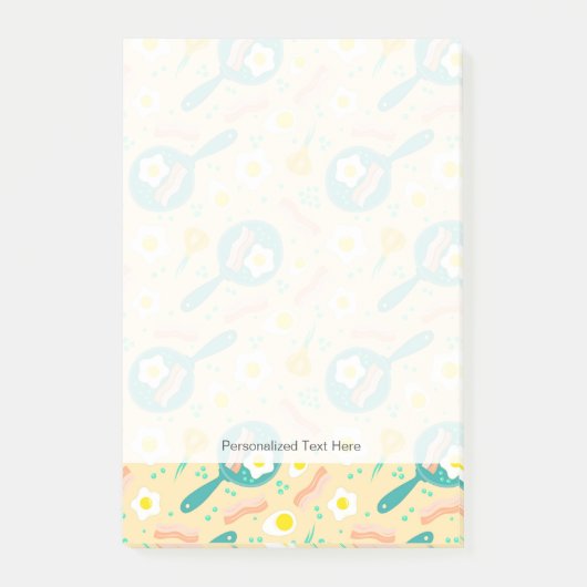 Frühstücksmuster Post-it Klebezettel (Vorderseite)