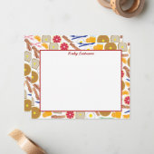 Frühstücksnahrung Flat Notecards Mitteilungskarte (Vorderseite/Rückseite Beispiel)