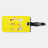 Frühstücksnahrung Kaffee, Croissant, Eier, Bagels Gepäckanhänger (Rückseite horizontal)