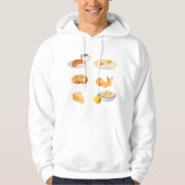 Frühstücksnahrung Kaffee, Croissant, Eier, Bagels Hoodie (Vorderseite)