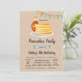 Frühstückspfannkuchen-Party Einladung (Stehend Vorderseite)