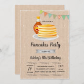 Frühstückspfannkuchen-Party Einladung (Vorne/Hinten)