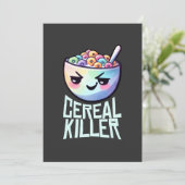 Frühstückspuk Cereal Killer Einladung (Stehend Vorderseite)
