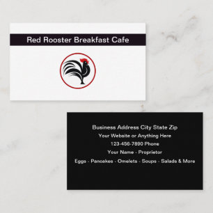 Frühstücksrestaurant Das Thema Rooster Visitenkarte