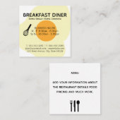 Frühstücksrestaurant "Whisk and Egg" Quadratische Visitenkarte (Vorne/Hinten)