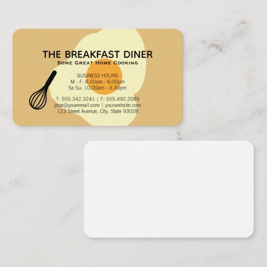 Frühstücksrestaurant "Whisk and Egg" Visitenkarte (Vorne/Hinten)