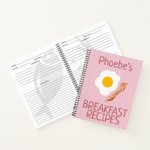 Frühstücksrezepte nach Maß rosa Notizblock
