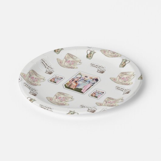 Frühstückstee aus Papierplatten Pappteller (Schrägansicht)