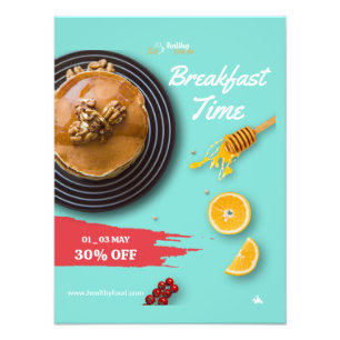 Frühstücksverkauf, Coffee Shop Frühstücksmenü Fotodruck
