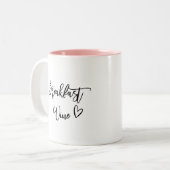 Frühstückswein niedliche Herzform Zweifarbige Tasse (Vorderseite Links)