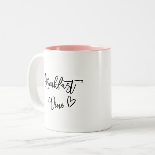 Frühstückswein niedliche Herzform Zweifarbige Tasse (Vorderseite Links)
