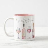 Frühstückswein Niedliches Zitat Zweifarbige Tasse (Links)