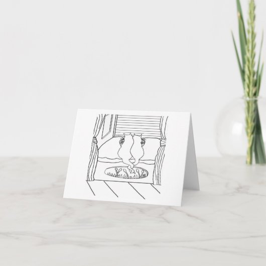 Frühstückszeit für Katzen 🐈 🐈 ⬛ Dankeskarte (Vorderseite)