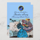 FRÜHVÖGEL PARTY, SAPPHIRE GEM MONOGRAM EINLADUNG (Vorne/Hinten)