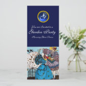 FRÜHVÖGEL PARTY, SAPPHIRE GEM MONOGRAM EINLADUNG (Stehend Vorderseite)