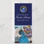 FRÜHVÖGEL PARTY, SAPPHIRE GEM MONOGRAM EINLADUNG (Vorderseite)