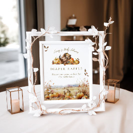 Frühwarte Fall Woodland Babydusche Windeln Poster