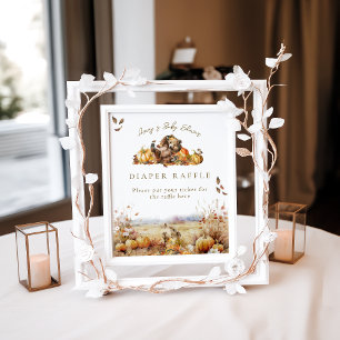 Frühwarte Fall Woodland Babydusche Windeln Poster