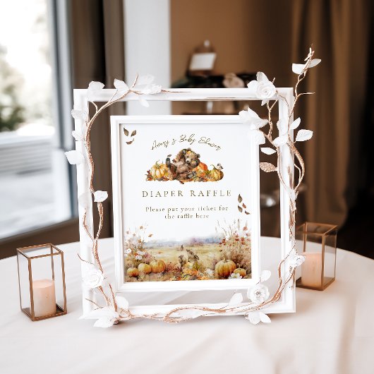 Frühwarte Fall Woodland Babydusche Windeln Poster