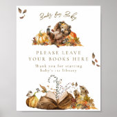 Frühwarte Herbst Woodland Baby Dusche Geschenkbuch Poster (Vorne)