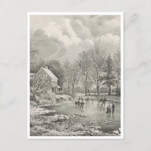 Frühwinterfarm Postkarte