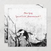 FRÜHZEITMONOGRAMM, Silbermetallisches Papier Ankündigung (Vorne/Hinten)