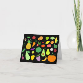 Fruit and Vegetables Blank Note Card Karte