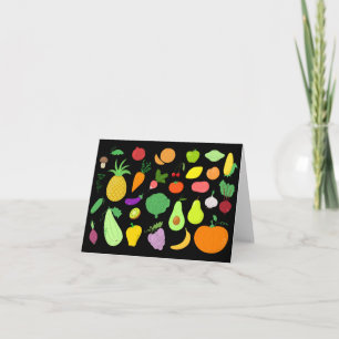 Fruit and Vegetables Blank Note Card Karte