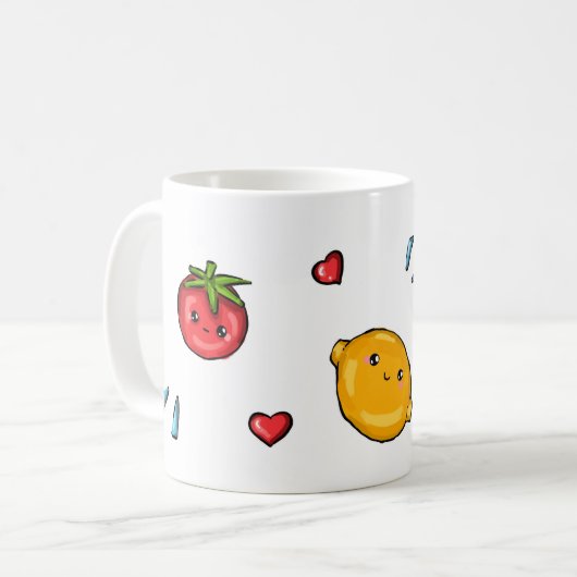 Fruit and Veggie Doodle Mug Kaffeetasse (Vorderseite Links)