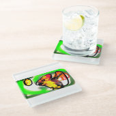 Fruit bat  art glasuntersetzer (Schrägansicht)