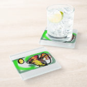 Fruit bat  art glasuntersetzer (Schrägansicht)