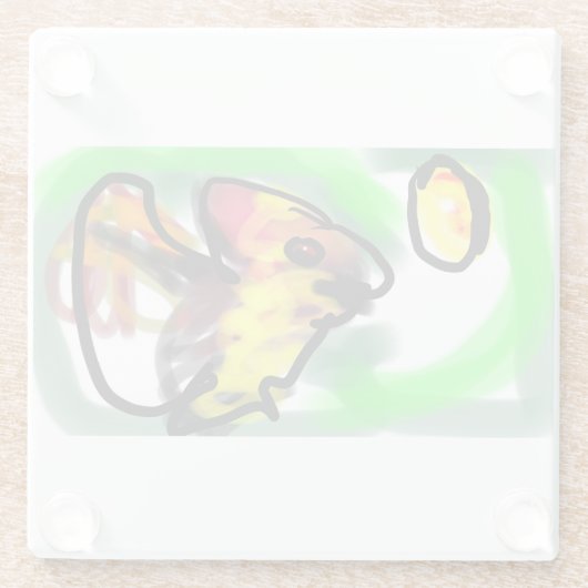 Fruit bat  art glasuntersetzer (Rückseite)