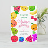 Fruit Birthday Invitation, Tutti Frutti Invitation Einladung (Stehend Vorderseite)