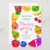Fruit Birthday Invitation, Tutti Frutti Invitation Einladung (Vorne/Hinten)