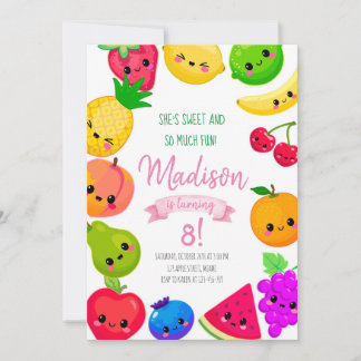 Fruit Birthday Invitation, Tutti Frutti Invitation Einladung