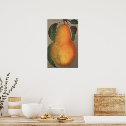 Fruit Chromo Lithograph von Bartlett Pear Poster (Küche)