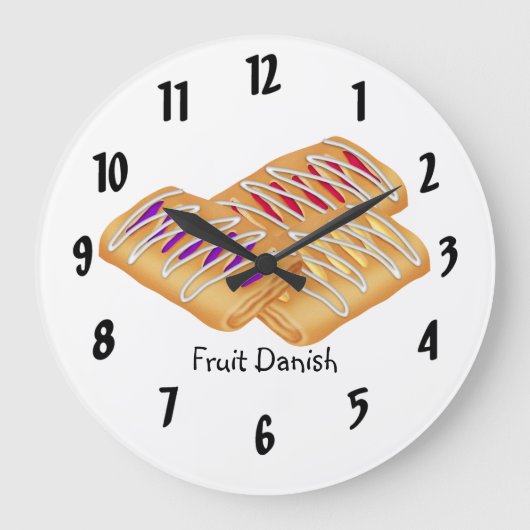 Fruit Danish Große Wanduhr (Vorderseite)