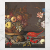 Fruit, Flowers and Shells by Balthasar Van Der Ast Weinetikett (Einzelnes Label)