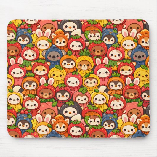 Fruit Friends Parade | Cute Animal Chibi Mousepad (Vorne)