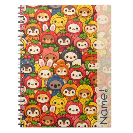 Fruit Friends Parade | Cute Animal Custom Notebook Notizblock