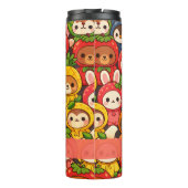 Fruit Friends Parade | Cute Animal Custom Thermosbecher (Rückseite)